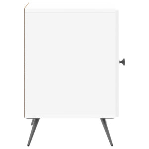 vidaXL Table de chevet blanc brillant 43 x 34,5 x 50 cm Bois d'ingénierie