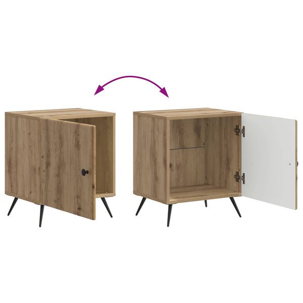 vidaXL Tables de chevet 2 pcs Chêne artisan 43 x 34,5 x 50 cm Bois d'ingénierie