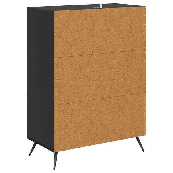 Schwarzer Schubladenschrank Holzwerkstoff