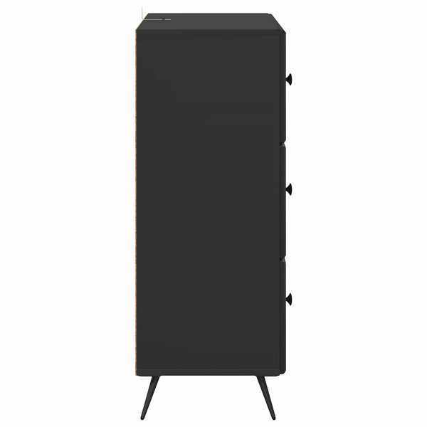 Schwarzer Schubladenschrank Holzwerkstoff