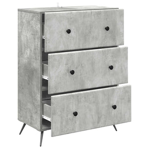Betongrauer Schubladenschrank, 66 cm