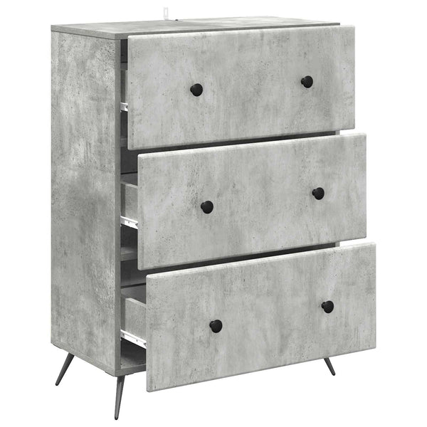 Betongrauer Schubladenschrank, 66 cm