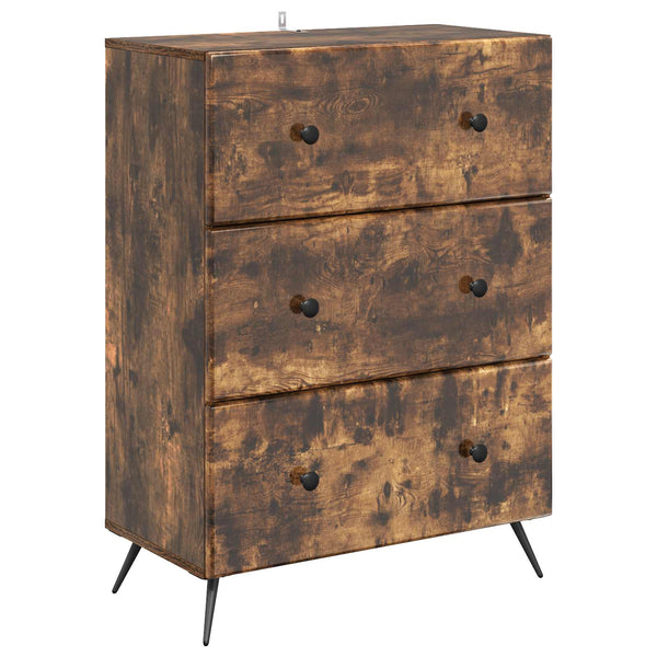 vidaXL Commode Chêne Fumé 66 x 34,5 x 90 cm
