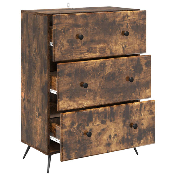 vidaXL Commode Chêne Fumé 66 x 34,5 x 90 cm