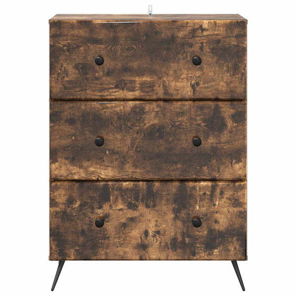vidaXL Commode Chêne Fumé 66 x 34,5 x 90 cm