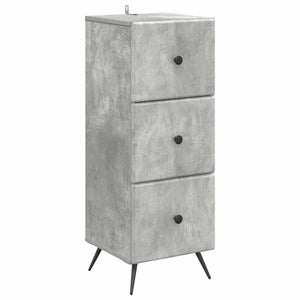 Betongrauer Schubladenschrank, 90 cm hoch
