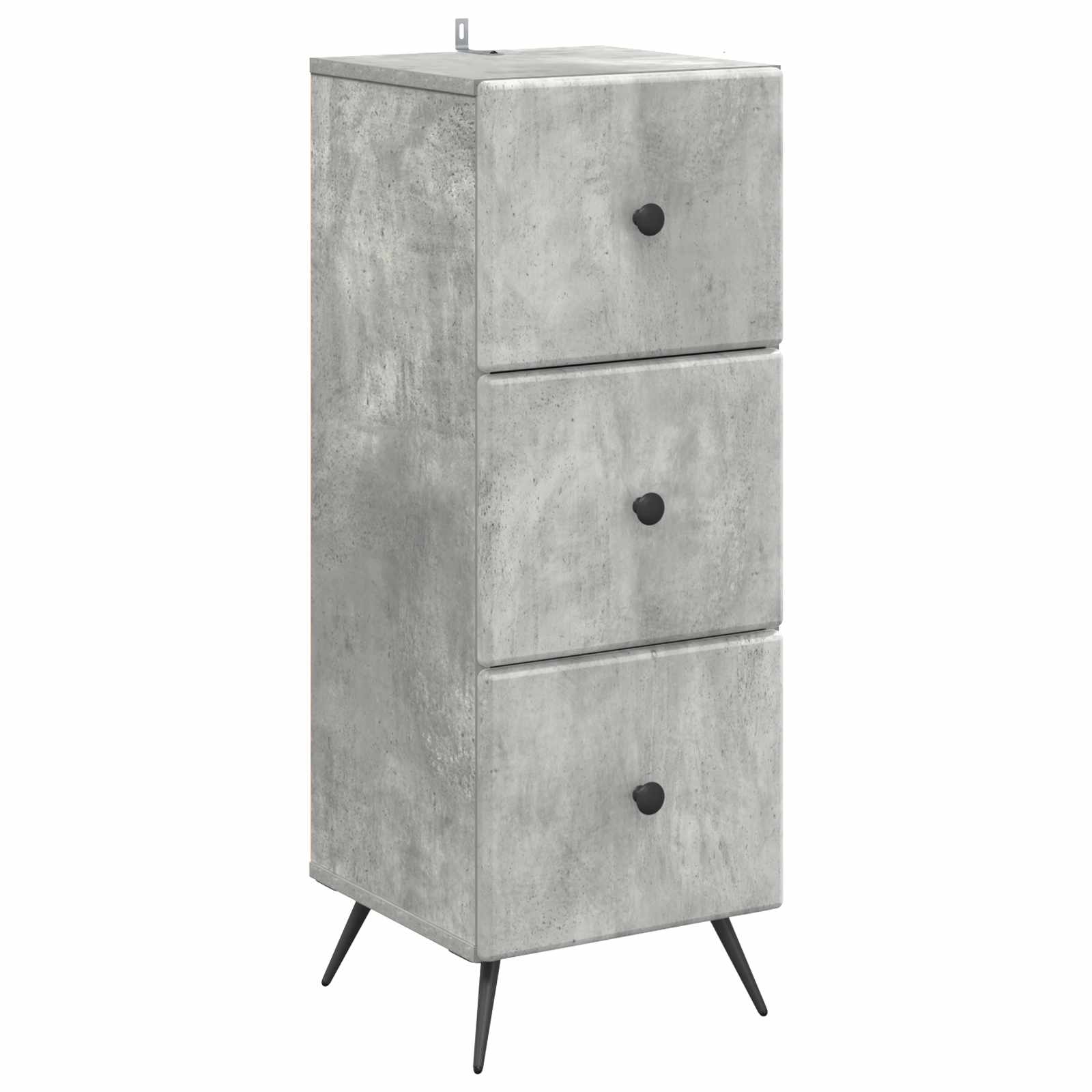 Betongrauer Schubladenschrank, 90 cm hoch