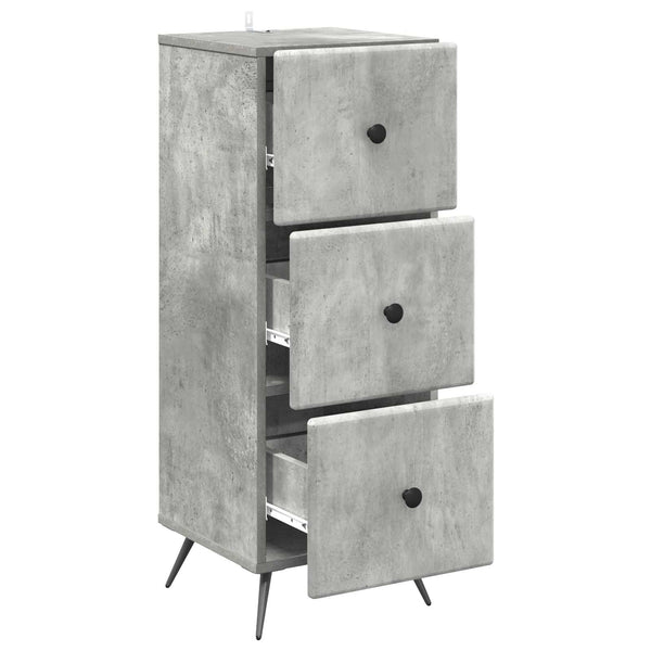Betongrauer Schubladenschrank, 90 cm hoch