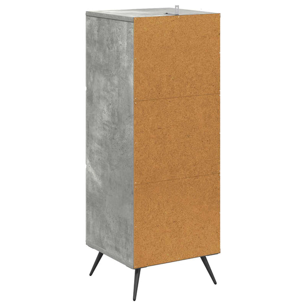Betongrauer Schubladenschrank, 90 cm hoch