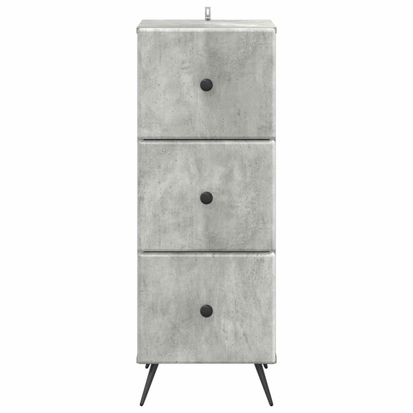 Betongrauer Schubladenschrank, 90 cm hoch