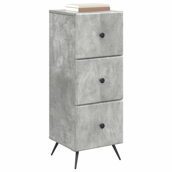 Betongrauer Schubladenschrank, 90 cm hoch