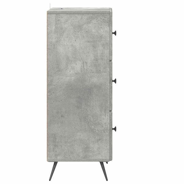 Betongrauer Schubladenschrank, 90 cm hoch