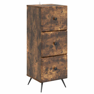 vidaXL Commode Chêne fumé 33 x 34,5 x 90 cm