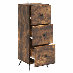 vidaXL Commode Chêne fumé 33 x 34,5 x 90 cm