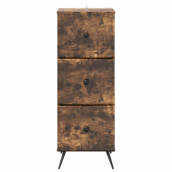 vidaXL Commode Chêne fumé 33 x 34,5 x 90 cm
