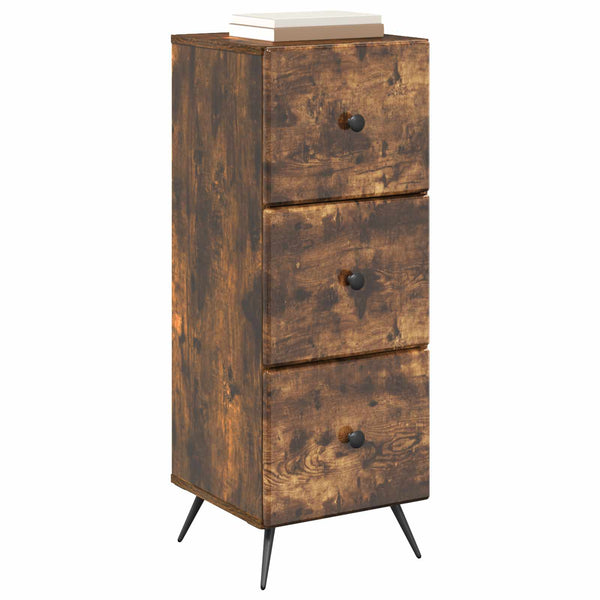 vidaXL Commode Chêne fumé 33 x 34,5 x 90 cm