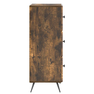 vidaXL Commode Chêne fumé 33 x 34,5 x 90 cm