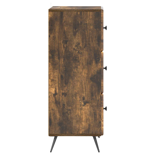 vidaXL Commode Chêne fumé 33 x 34,5 x 90 cm