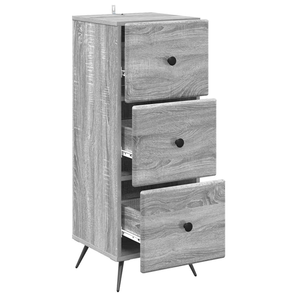 Schubladenschrank Grau Sonoma 90 cm