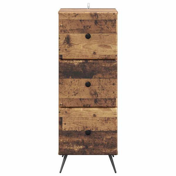 Schubladenschrank Altholz, 90 cm hoch