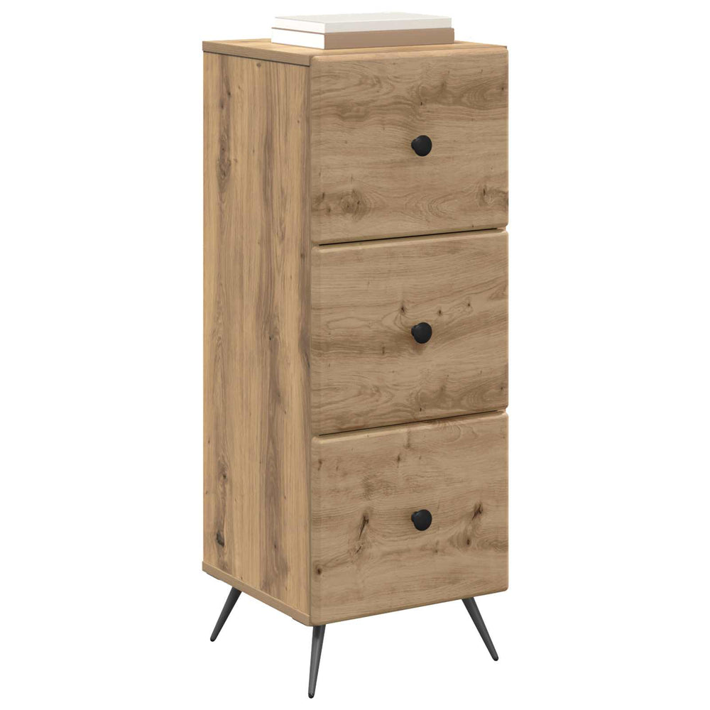 vidaXL Drawer Cabinet Artisan Oak 33 x 34.5 x 90 cm Engineered Wood