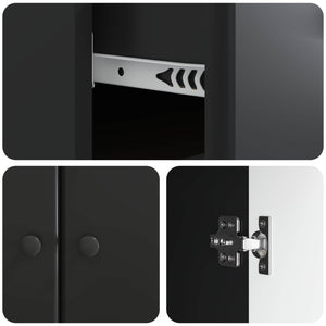 vidaXL Buffet noir 66 x 34,5 x 90 cm Bois d'ingénierie