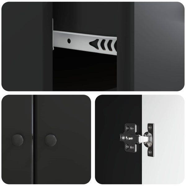 vidaXL Buffet noir 66 x 34,5 x 90 cm Bois d'ingénierie