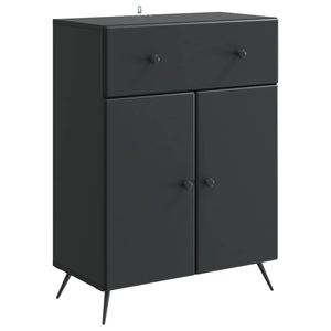 vidaXL Buffet noir 66 x 34,5 x 90 cm Bois d'ingénierie