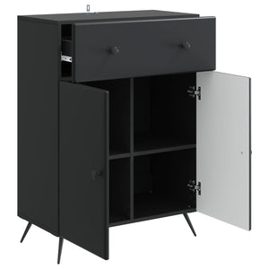 vidaXL Buffet noir 66 x 34,5 x 90 cm Bois d'ingénierie