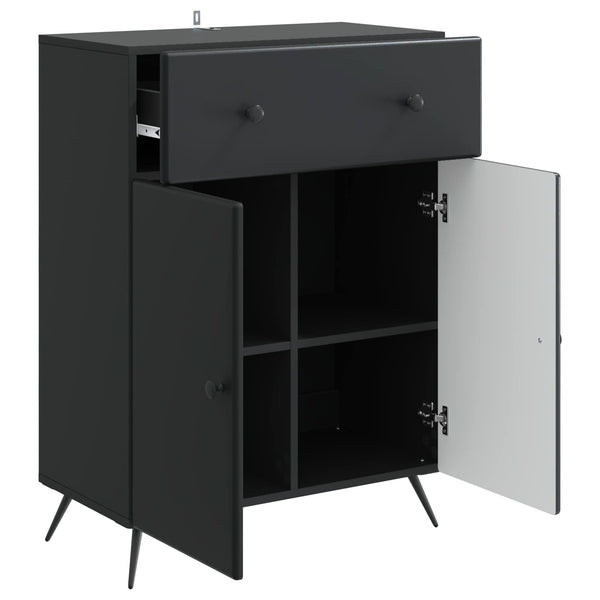 vidaXL Buffet noir 66 x 34,5 x 90 cm Bois d'ingénierie