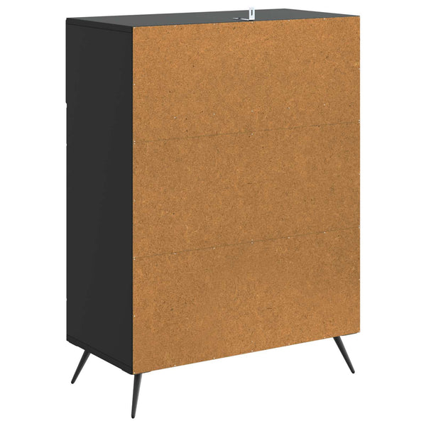 vidaXL Buffet noir 66 x 34,5 x 90 cm Bois d'ingénierie