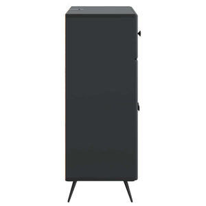 vidaXL Buffet noir 66 x 34,5 x 90 cm Bois d'ingénierie