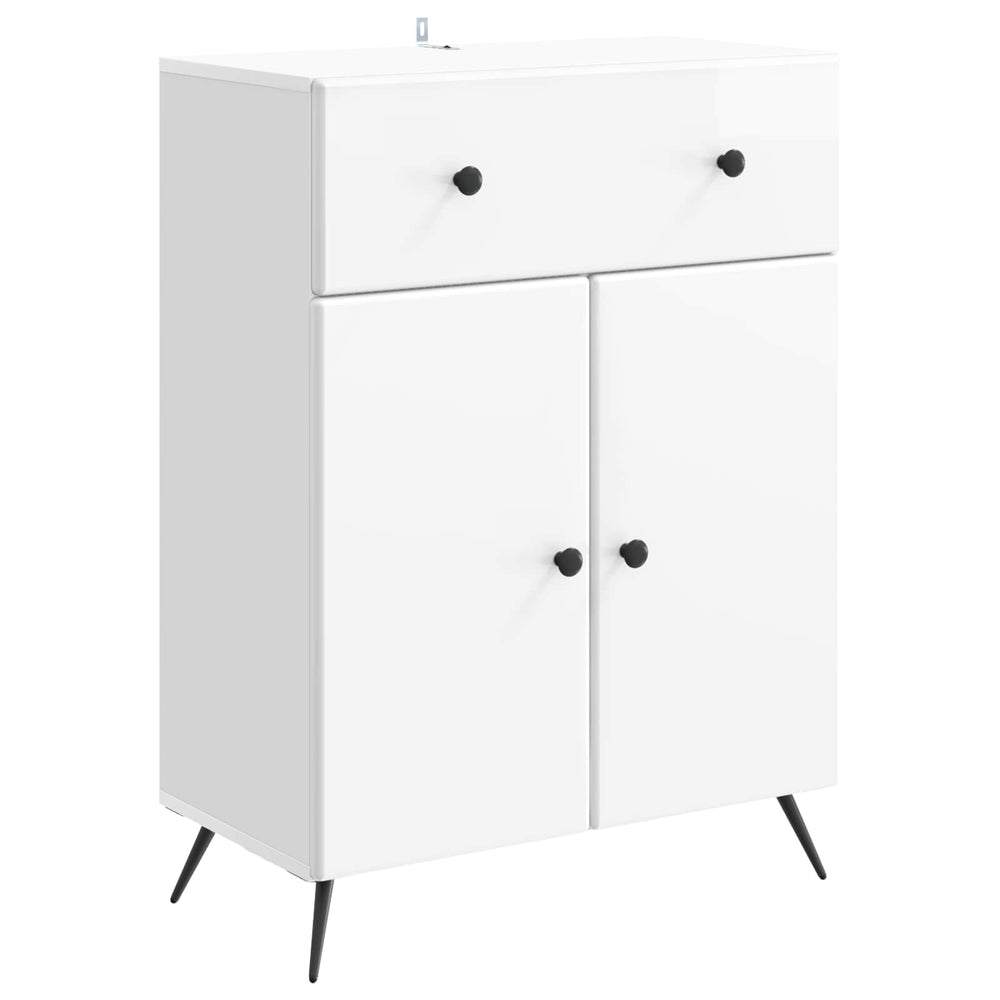 vidaXL High Gloss White Sideboard 66 x 34.5 x 90 cm Engineered Wood