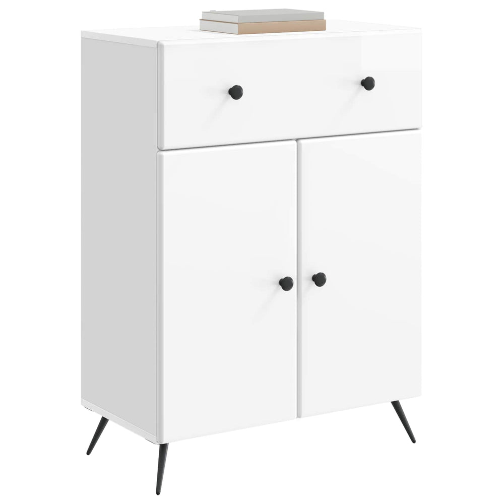 vidaXL High Gloss White Sideboard 66 x 34.5 x 90 cm Engineered Wood