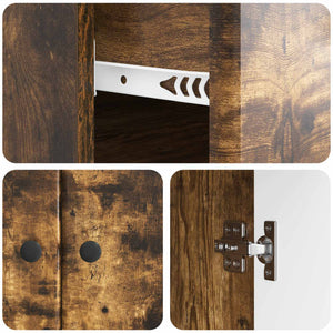 vidaXL Buffet Chêne fumé 66 x 34,5 x 90 cm Bois d'ingénierie