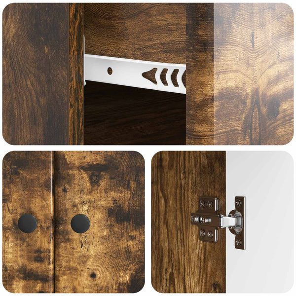 vidaXL Buffet Chêne fumé 66 x 34,5 x 90 cm Bois d'ingénierie
