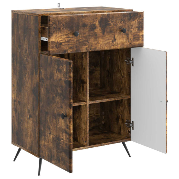 vidaXL Buffet Chêne fumé 66 x 34,5 x 90 cm Bois d'ingénierie