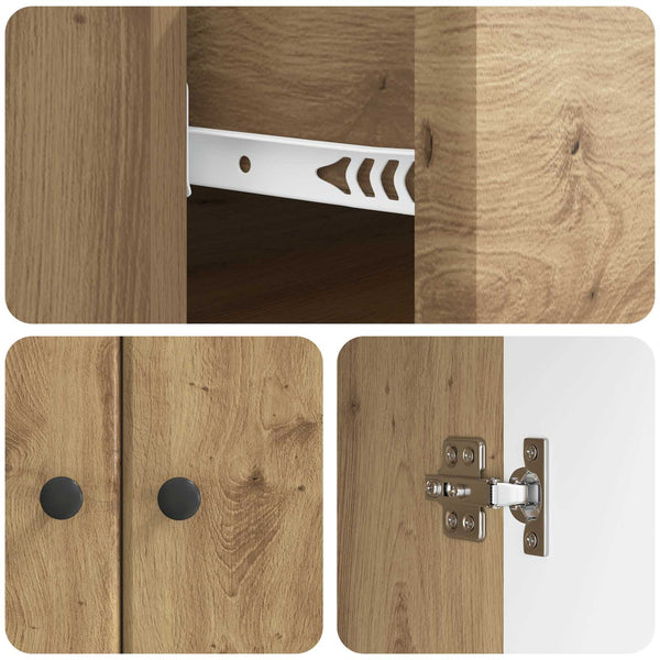 vidaXL Buffet chêne artisan 66 x 34,5 x 90 cm bois d'ingénierie