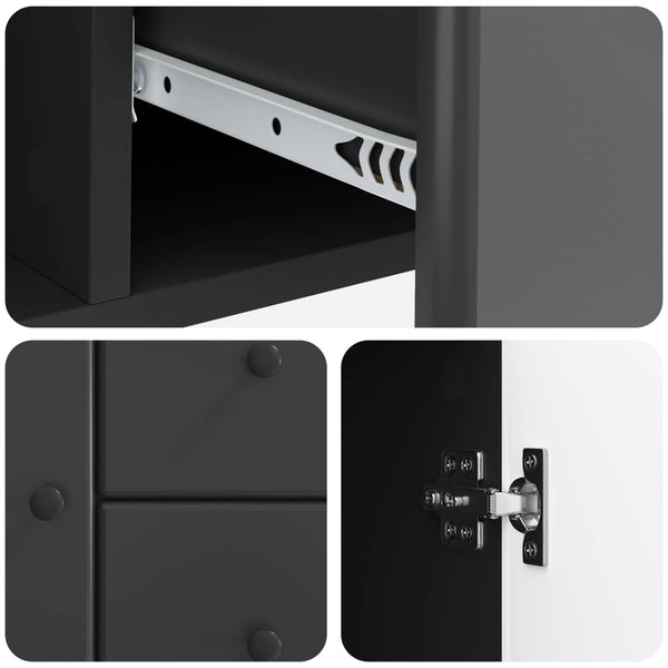 vidaXL Bahut noir 89 x 34,5 x 60 cm Bois d'ingénierie