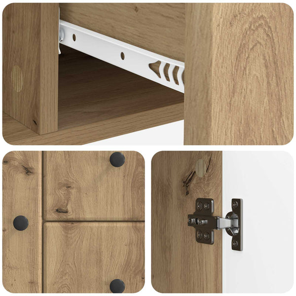 vidaXL Buffet chêne artisan 89 x 34,5 x 60 cm bois d'ingénierie