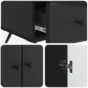 vidaXL Buffet noir 66 x 34,5 x 95 cm Bois d'ingénierie