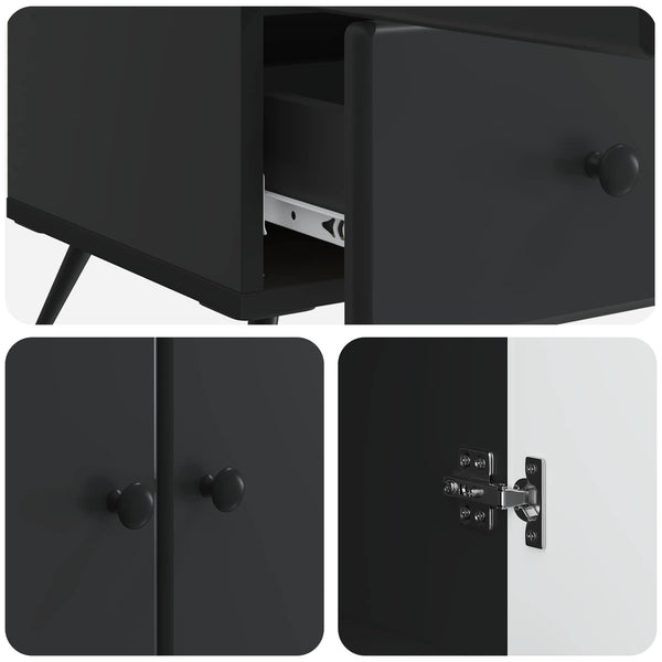 vidaXL Buffet noir 66 x 34,5 x 95 cm Bois d'ingénierie