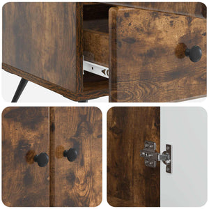 vidaXL Buffet Chêne fumé 66 x 34,5 x 95 cm Bois d'ingénierie