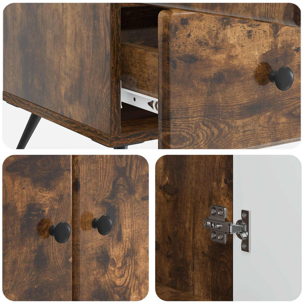 vidaXL Buffet Chêne fumé 66 x 34,5 x 95 cm Bois d'ingénierie