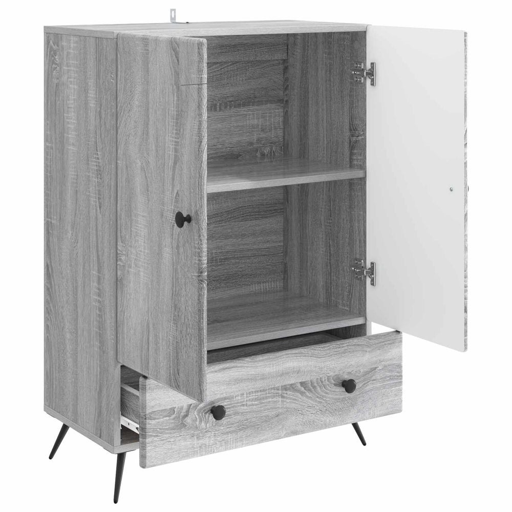vidaXL Sideboard Gray Sonoma 66 x 34.5 x 95 cm Engineered Wood