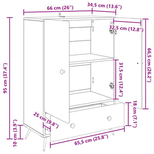 vidaXL Commode bois de récupération 66 x 34,5 x 95 cm matériau à base de bois