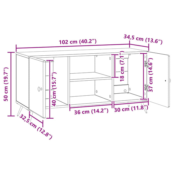 TV-Schrank Geräucherte Eiche 102 cm