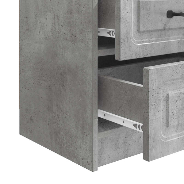 vidaXL Table de chevet gris béton 43 x 34,5 x 44,5 cm en bois d'ingénierie