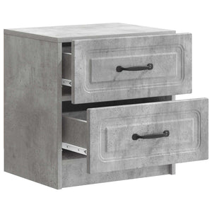 vidaXL Table de chevet gris béton 43 x 34,5 x 44,5 cm en bois d'ingénierie
