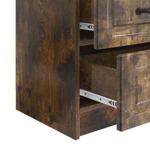 vidaXL Table de chevet Chêne fumé 43 x 34,5 x 44,5 cm Bois d'ingénierie
